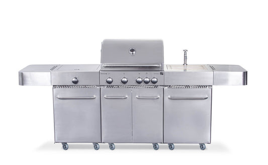 Grătar pe gaz G21 Arizona, BBQ Premium Line bucătărie 6 arzătoare + reductor de presiune gratuit