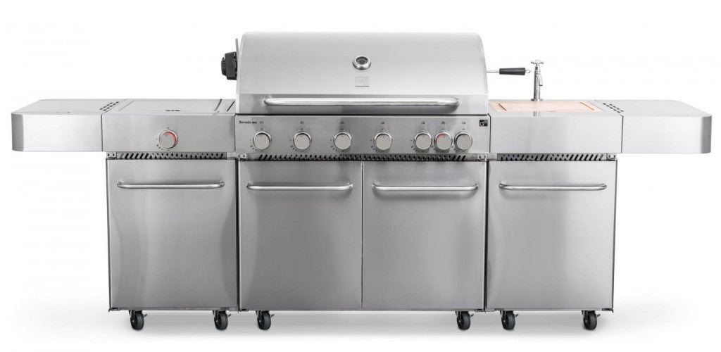 Grătar pe gaz G21 Nevada BBQ kitchen Premium Line, 8 arzătoare + reductor de presiune gratuit
