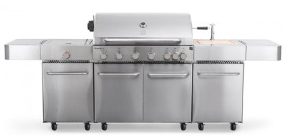 Grătar pe gaz G21 Nevada BBQ kitchen Premium Line, 8 arzătoare + reductor de presiune gratuit