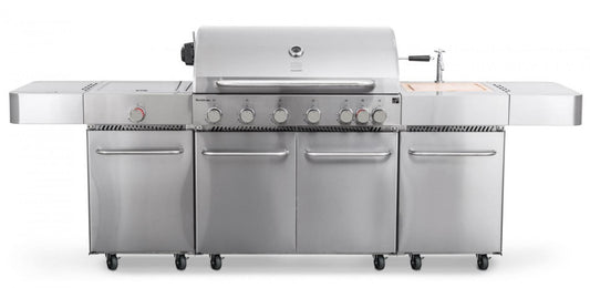 Grătar pe gaz G21 Nevada BBQ kitchen Premium Line, 8 arzătoare + reductor de presiune gratuit