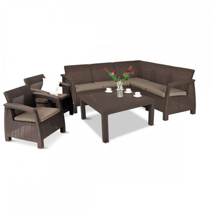 Set mobilier de grădină Corfu relax duo maro