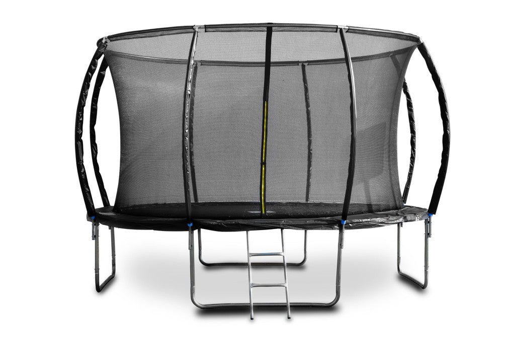 Trambulina G21 SpaceJump cu plasă de protecție, 366 cm, cu scară liberă, neagră