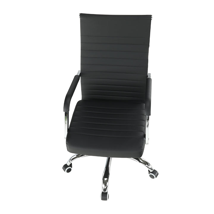 Scaun de birou, piele eco/metal, negru/crom, FARAN
