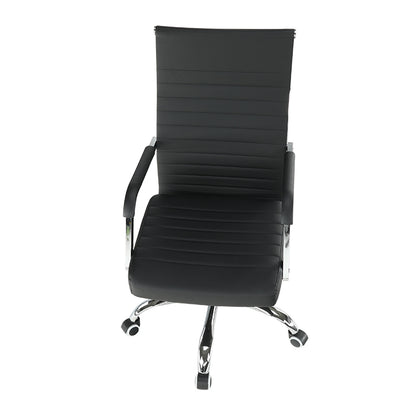 Scaun de birou, piele eco/metal, negru/crom, FARAN