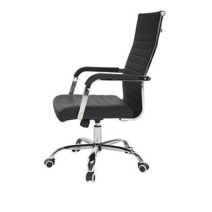 Scaun de birou, piele eco/metal, negru/crom, FARAN