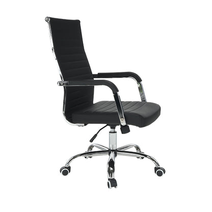 Scaun de birou, piele eco/metal, negru/crom, FARAN