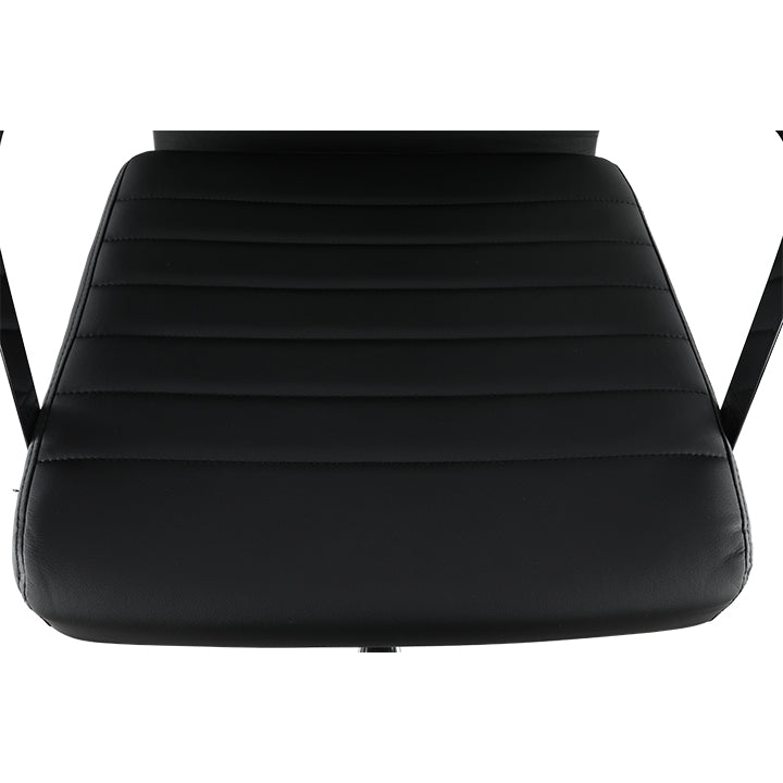 Scaun de birou, piele eco/metal, negru/crom, FARAN