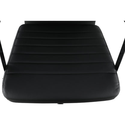 Scaun de birou, piele eco/metal, negru/crom, FARAN