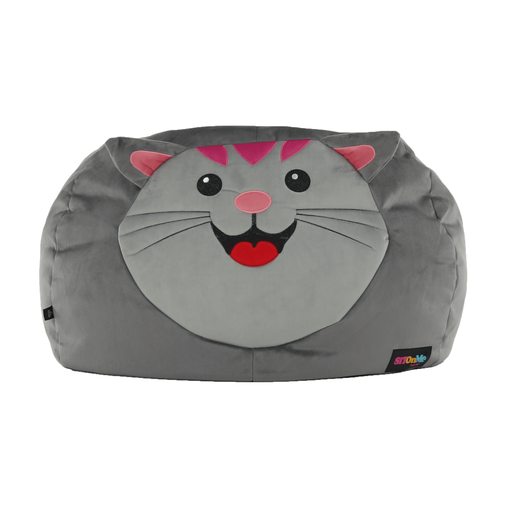 Fotoliu tip sac, material textil gri, BABY TIPUL 1