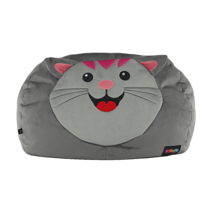 Fotoliu tip sac, material textil gri, BABY TIPUL 1