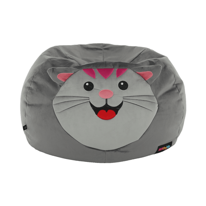Fotoliu tip sac, material textil gri, BABY TIPUL 1