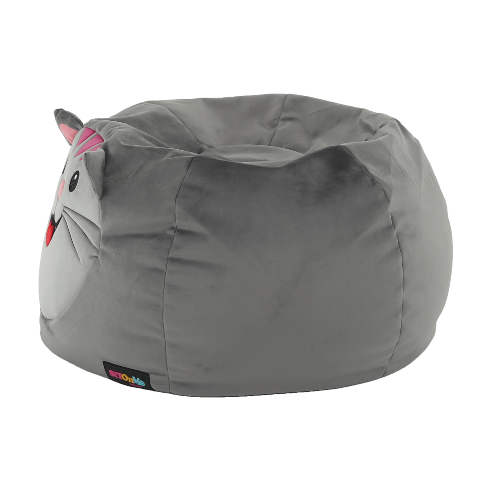 Fotoliu tip sac, material textil gri, BABY TIPUL 1