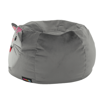 Fotoliu tip sac, material textil gri, BABY TIPUL 1