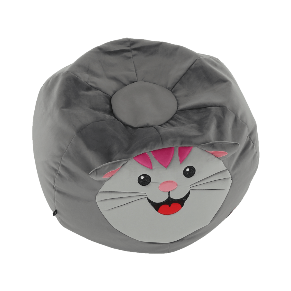 Fotoliu tip sac, material textil gri, BABY TIPUL 1