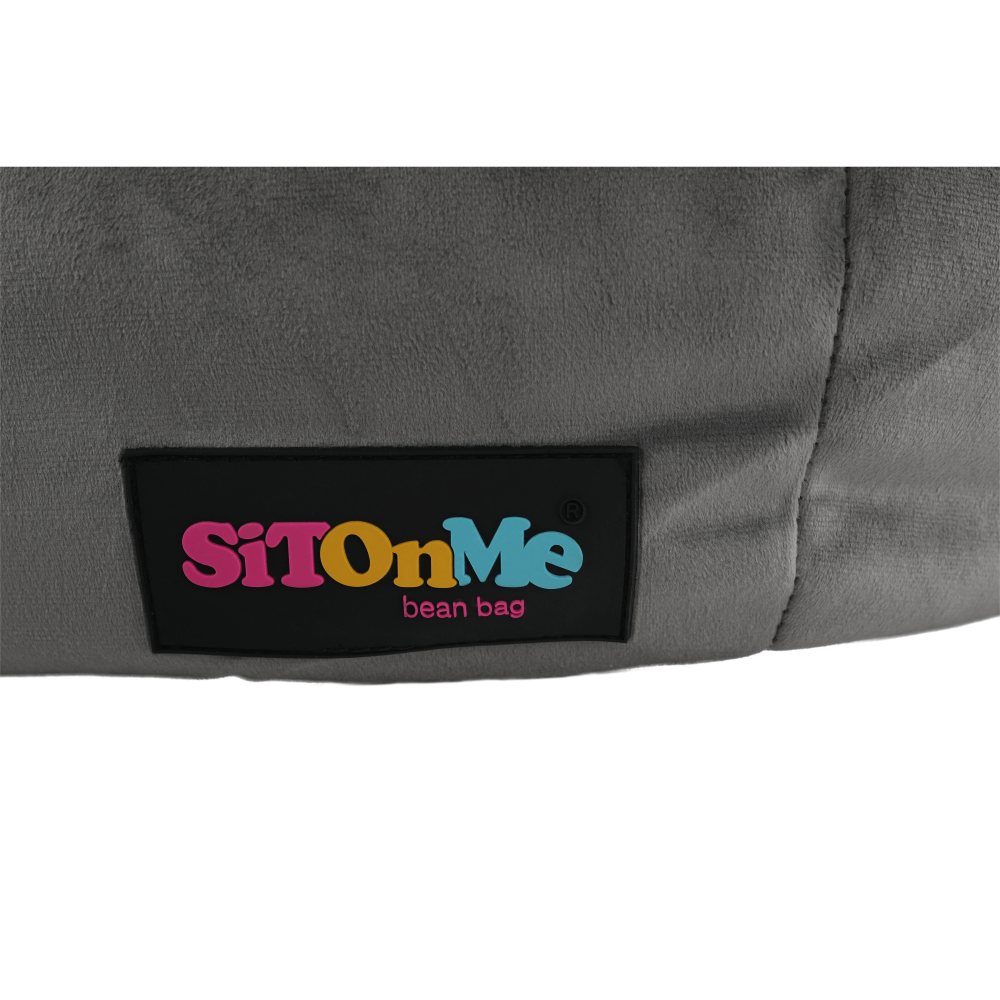 Fotoliu tip sac, material textil gri, BABY TIPUL 1