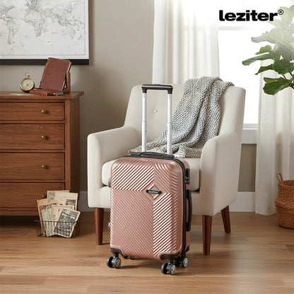 Bagaj de mână TravelLux Pro cu acoperiș rigid și roți detașabile 40x30x20 cm, auriu-roșu