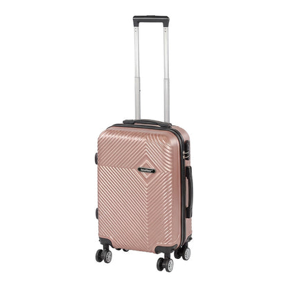 Valiză de cabină TravelLux Pro cu hard top și roți detașabile 50x40x20 cm roz auriu