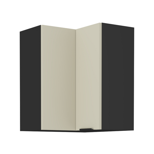 Dulap de colţ superior, caşmir/negru, ARAKA 60x60 GN-72 2F