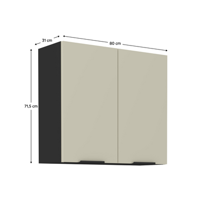 Dulap superior, caşmir/negru, ARAKA 80 G-72 2F