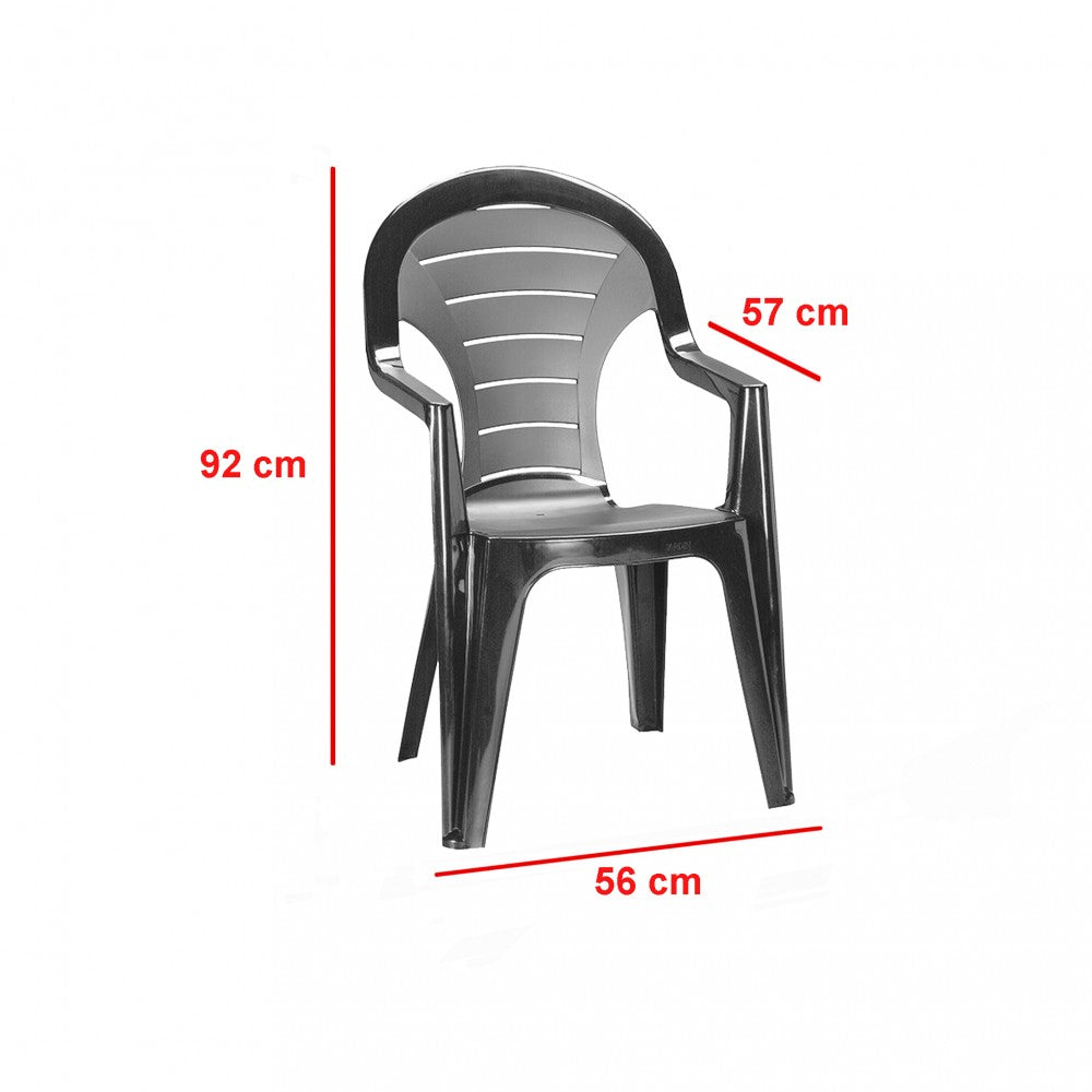 Set mobilier de grădină Bonaire 4+1, culoare grafit