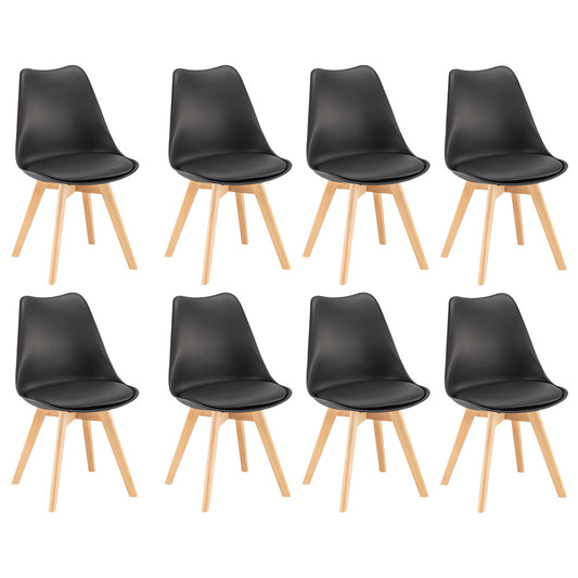 Scaune de masă Silla, 8 bucăți, negre