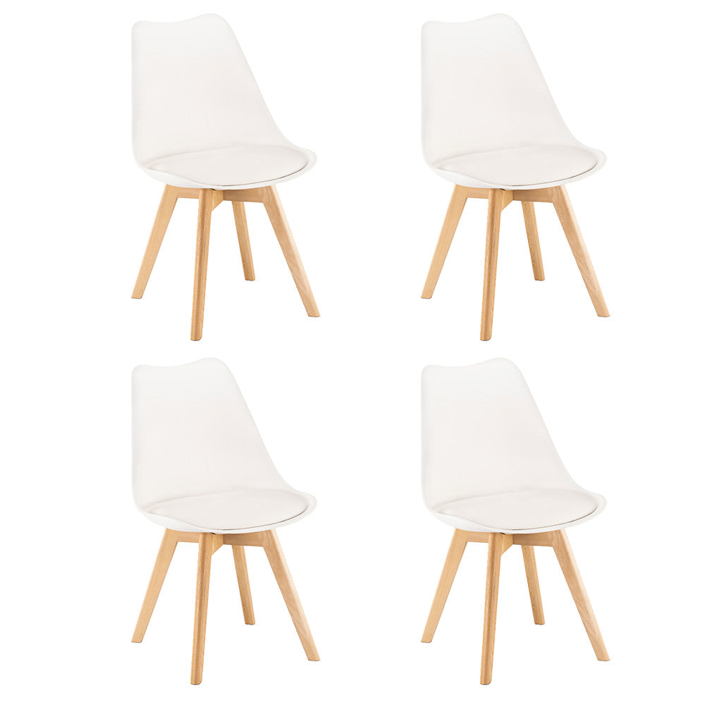 Scaun de masă Silla, 4 piese, alb