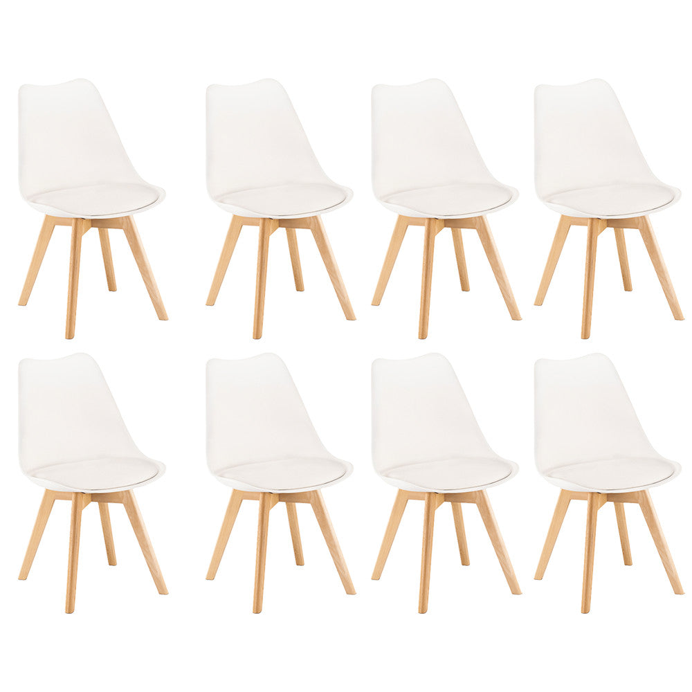Scaune de masă Silla, 8 piese, albe