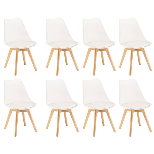Scaune de masă Silla, 8 piese, albe