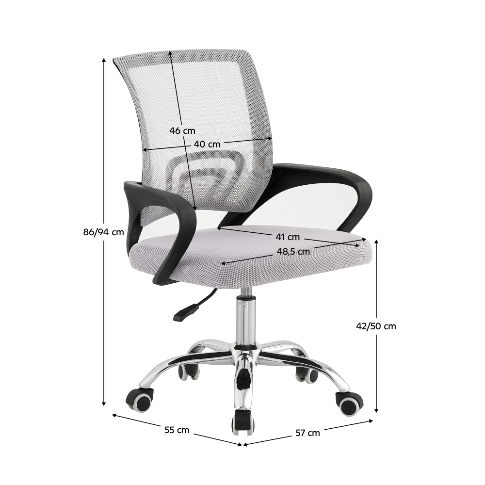 Scaun de birou, gri/ negru, DEX 4 NEW