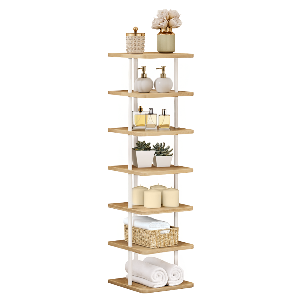 Raft multifuncţional, alb/stejar deschis, ETUDA TIP 1