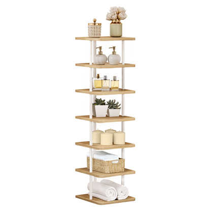 Raft multifuncţional, alb/stejar deschis, ETUDA TIP 1