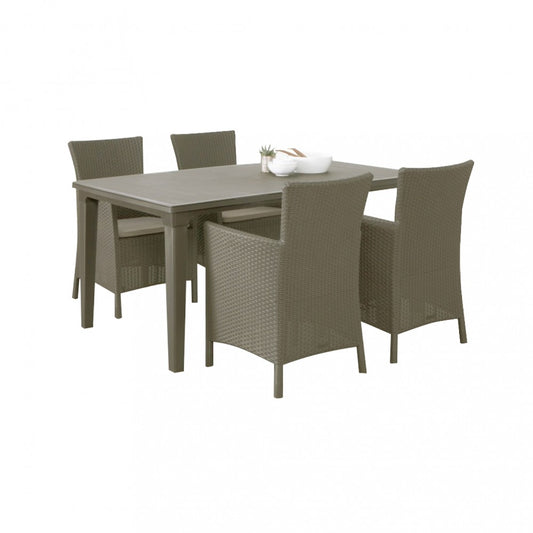 Set de mobilier de grădină Futura 4+1 în culoarea cappuccino