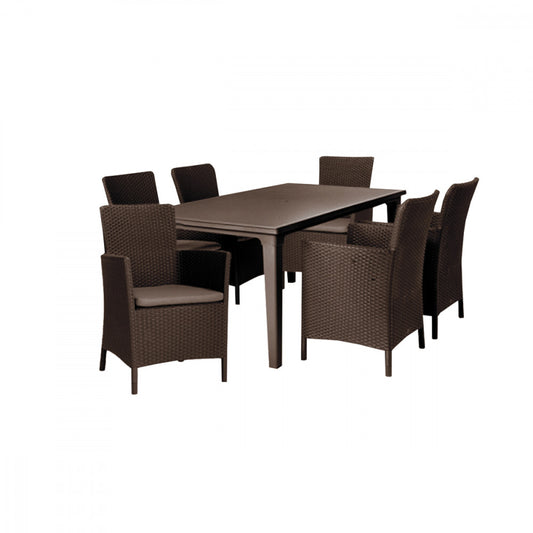 Set de mobilier de grădină Futura 6+1 maro