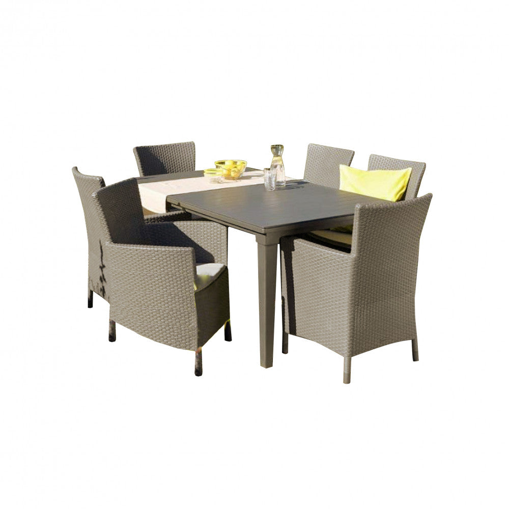 Set de mobilier de grădină Futura 6+1 în culoarea cappuccino