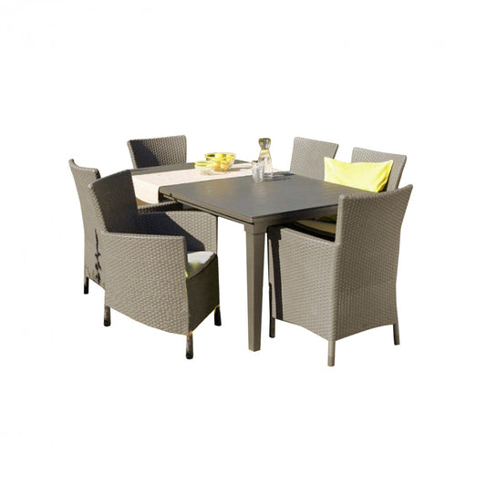 Set de mobilier de grădină Futura 6+1 în culoarea cappuccino