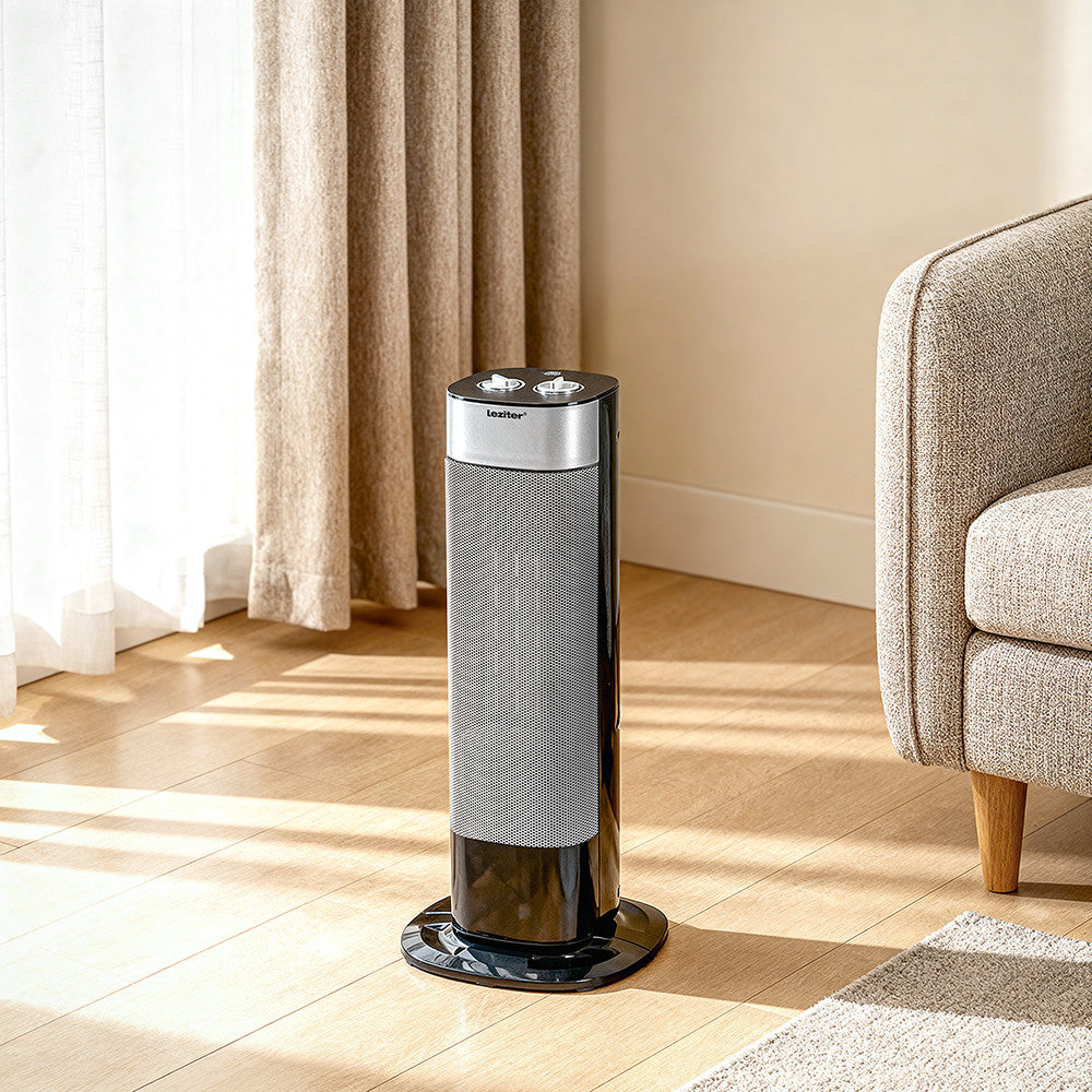 Ventilator coloană cu încălzire electrică Therma 1100W / 2000W negru