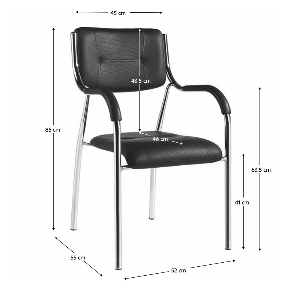 Scaun stivuibil, negru, ILHAM