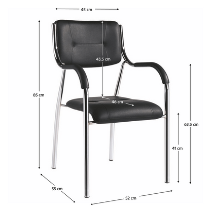 Scaun stivuibil, negru, ILHAM