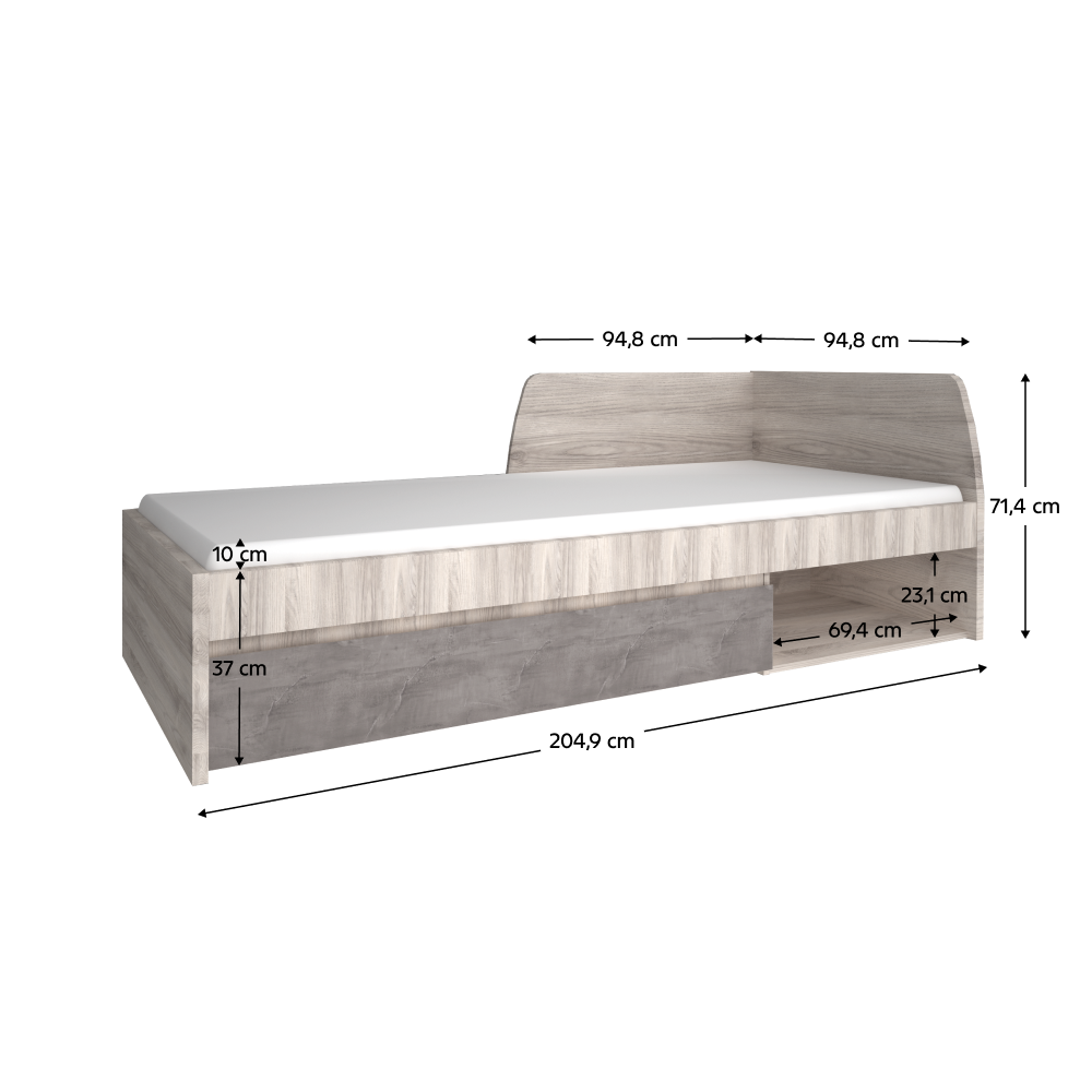 Pat, 90x200, castan Nairobi / onix, JESI NEW