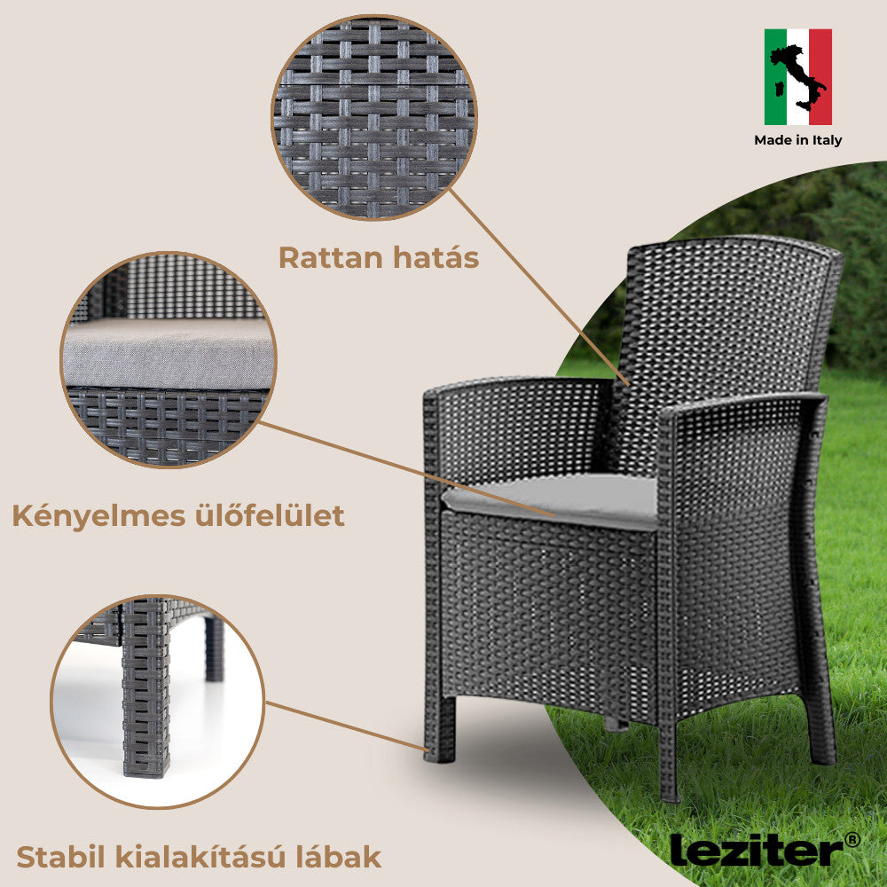 Set mobilier de grădină Hellma 4+1, grafit