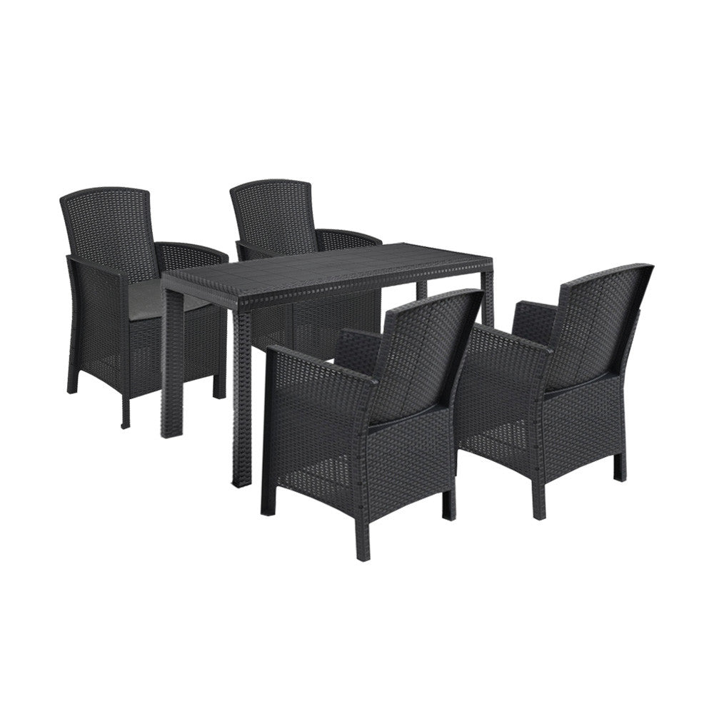 Set mobilier de grădină Hellma 4+1, grafit