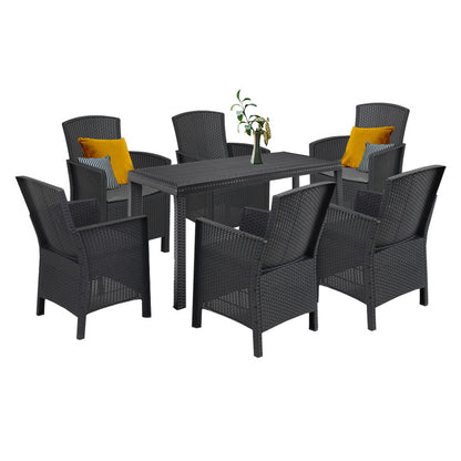 Set mobilier de grădină Hellma 6+1, grafit