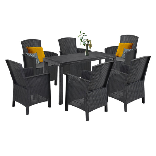 Set mobilier de grădină Hellma 6+1, grafit