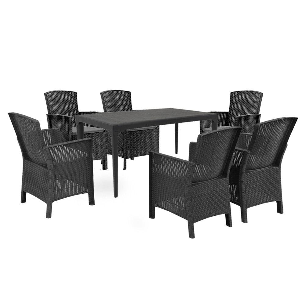 Set mobilier de grădină Hellma 6+1, grafit