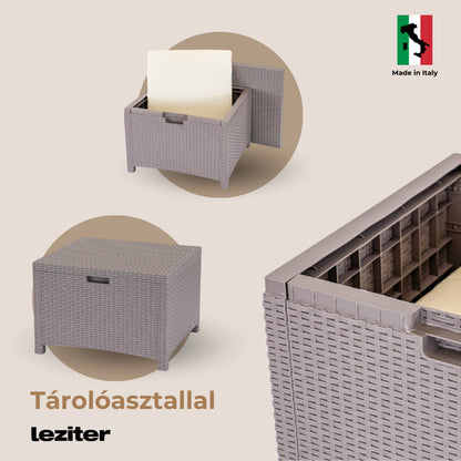 Set de mobilier de grădină Venus Big cu 6 locuri, maro