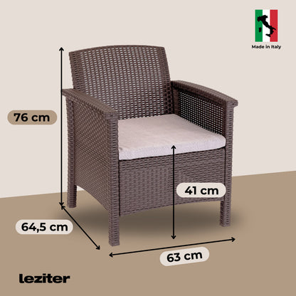 Set de mobilier de grădină Venus cu 4 locuri, maro