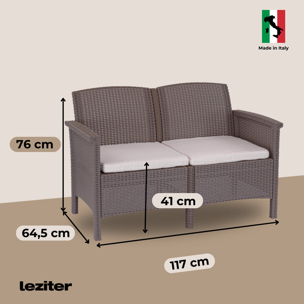Set de mobilier de grădină Venus cu 4 locuri, maro