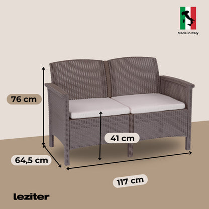 Set de mobilier de grădină Venus cu 4 locuri, maro