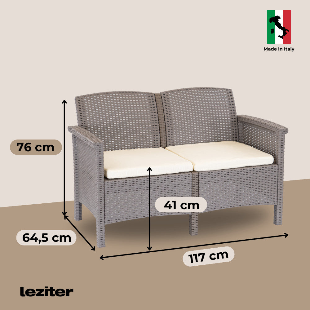Set de mobilier de grădină Venus Big cu 6 locuri, culoare cappuccino