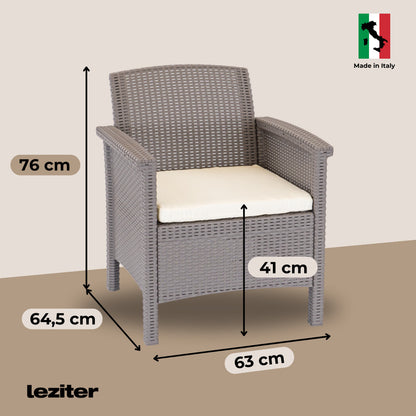 Set de mobilier de grădină Venus cu 4 locuri, cappuccino